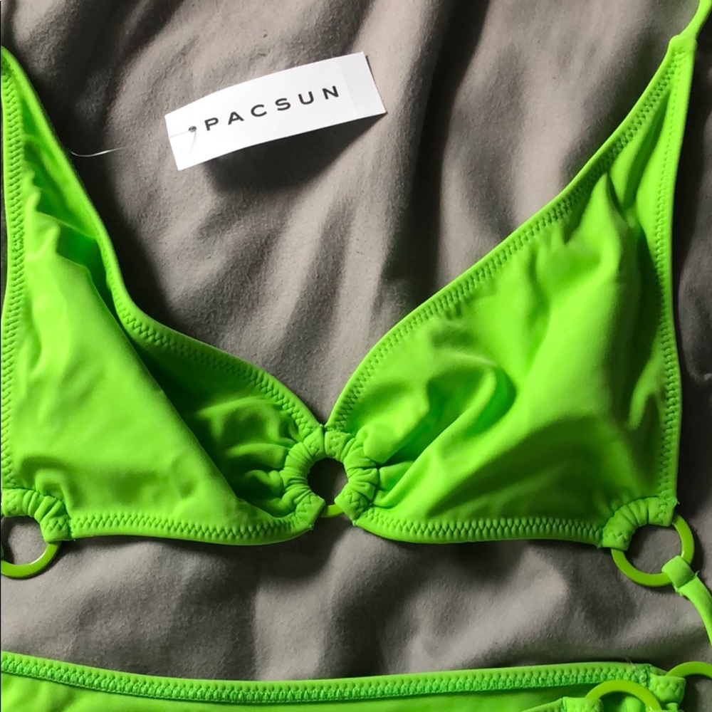 Pacsun green ring bikini top
